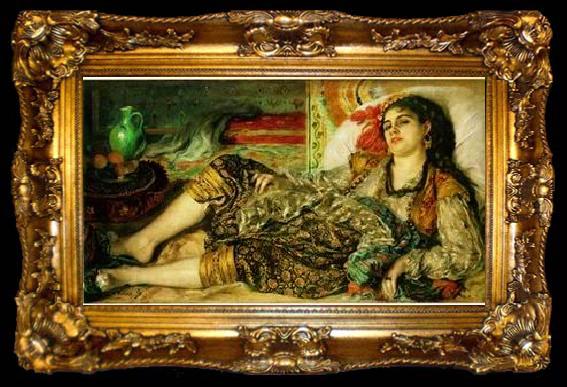 framed  unknow artist Arab or Arabic people and life. Orientalism oil paintings  268, ta009-2